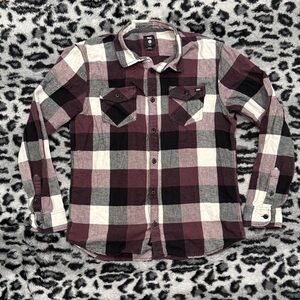 Vans Purple and Black Plaid Long Sleeve Shirt